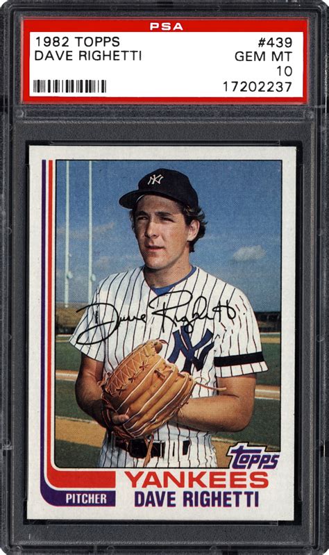 1982 Topps Dave Righetti | PSA CardFacts™