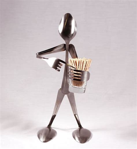 Spoon Art Toothpick Stand Spoon and Fork Art Sculptures | Cutlery art ...