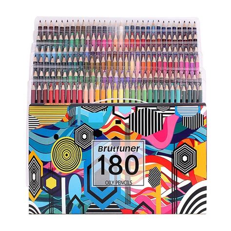 Brutfuner 180 colors oil color pencils wood pre-sharped professional ...