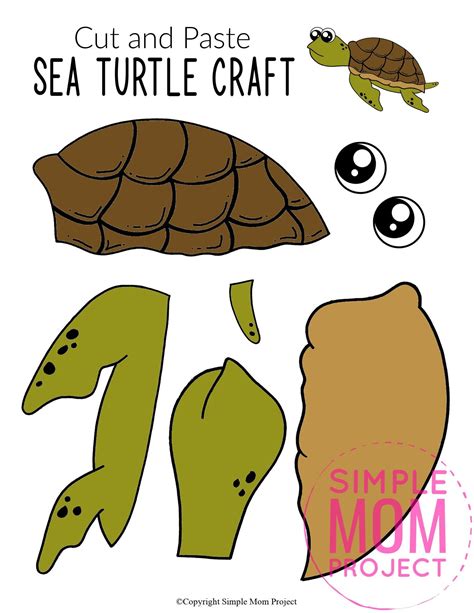 Cut and Paste Sea Turtle Craft for Kids with Free Template