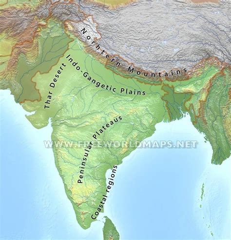 Physical Map Of India A4 Size Free Download - greenwayfrance