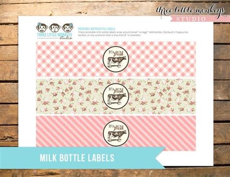 Vintage Farm Fresh Milk Bottle Labels INSTANT DOWNLOAD by Three Little Monkeys Studio | Catch My ...