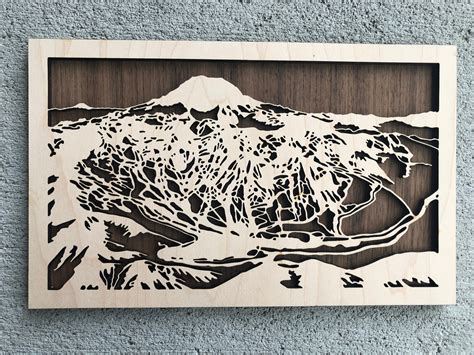 Crystal Mountain Trail Map / Crystal Mountain Art / Crystal | Etsy