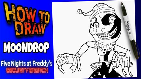 HOW TO DRAW MOONDROP | FIVE NIGHT AT FREDDY'S | como dibujar a moon drop de fnaf security breach ...