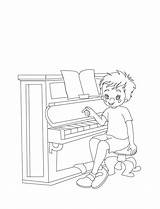 Fun Boy Playing Piano Coloring Page  Download Print Or Color Online sketch template