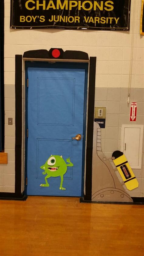 Disney...Monsters Inc...closet door...Mike Wazowski... School Hallway Decorations, Hallway ...