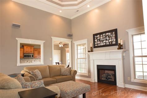 Taupe walls with honey colored floor (about the color of the floor pre ...