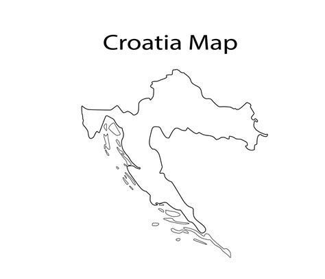 Croatia Map Outline Vector Illustration in White Background 11661519 ...