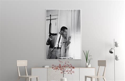 Malcolm X Gun Poster, Black and White, Vintage Photography, Malcolm X ...