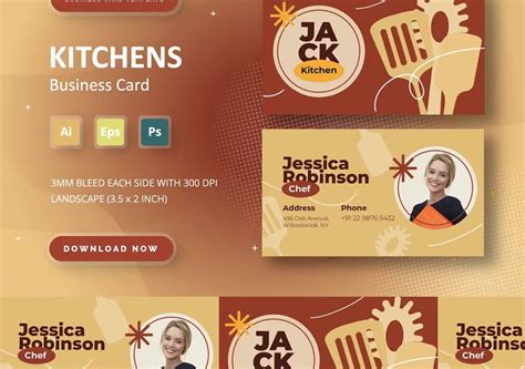 Kitchen Chef Business Card Design Template - Mix Template | The best free Templates from the web