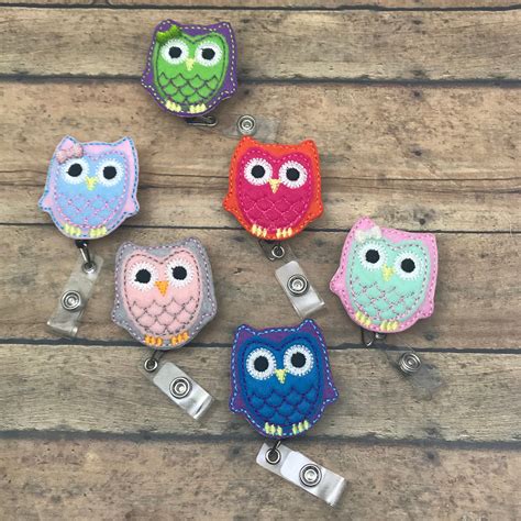 Owl Badge Reel Owl Id holder Owl Retractable Badge Holder | Etsy | Retractable badge holder ...