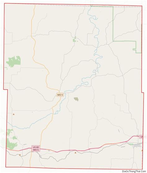 Map of Wright County, Missouri - Thong Thai Real