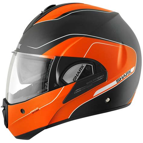 Shark Evoline Series 3 Arona Matt Orange Black Motorcycle Helmet Flip Front KOW | eBay
