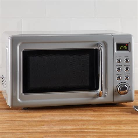 Retro 20L 800W Microwave, Grey | Dunelm