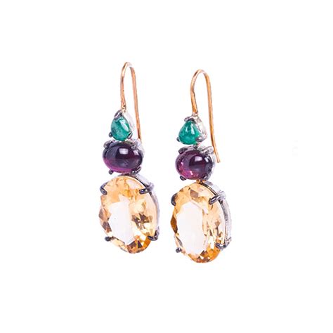 Multi-Coloured Gemstone Earrings