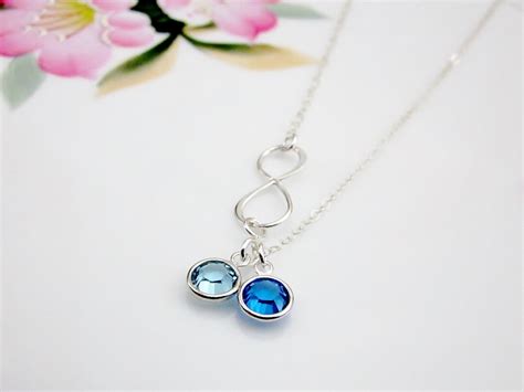 Family Necklace Infinity Necklace Crystal Necklace Sister - Etsy