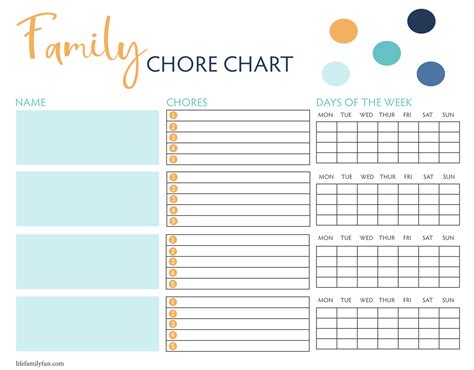 Printable Chore Chart Template