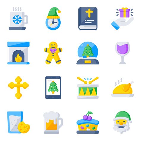 Pack of Xmas Flat Icons 15196872 Vector Art at Vecteezy