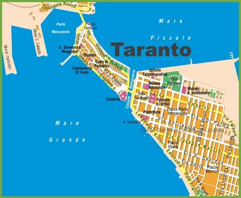 Taranto tourist map - Ontheworldmap.com