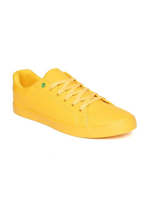 Buy United Colors Of Benetton Men Mustard Yellow Sneakers - Casual ...