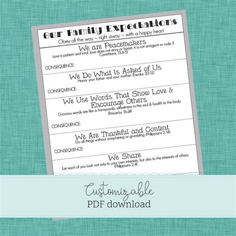 If Then Behavior Chart Printable With Scripture - Etsy