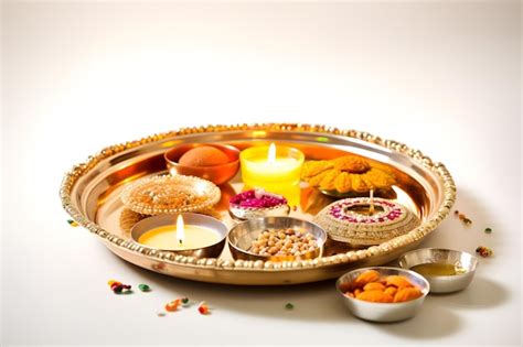 Traditional Diwali puja thali | Premium AI-generated image