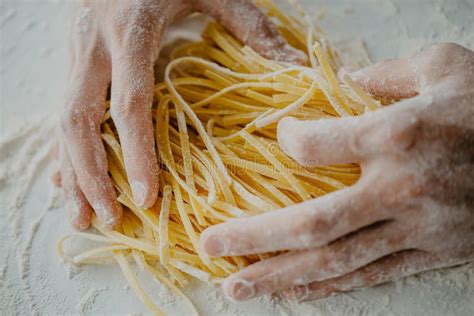 Chef Making Traditional Italian Homemade Pasta Stock Image - Image of ...