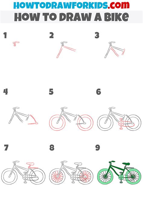 How to Draw a Bike Step by Step - Easy Drawing Tutorial For Kids