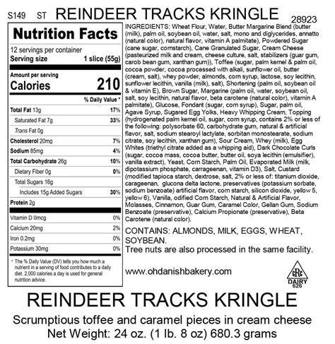 Reindeer Tracks Kringle - O&H Danish Bakery, Racine, Wisconsin