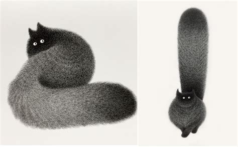 Artist creates these delightfully fluffy black cats one stroke at a time (Gallery)