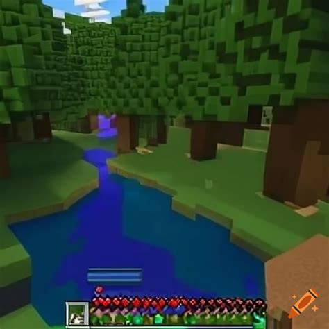 Minecraft gameplay screenshot on Craiyon