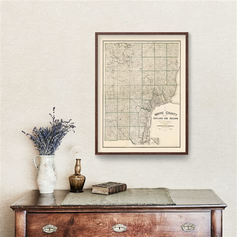 Wayne County Michigan Map 1894 Old Map of Wayne County - Etsy