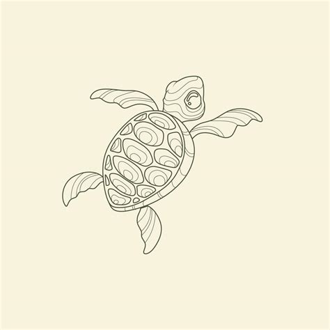 Turtle Line art Vector. Turtle Line art Graphic design for coloring book and wall decoration ...