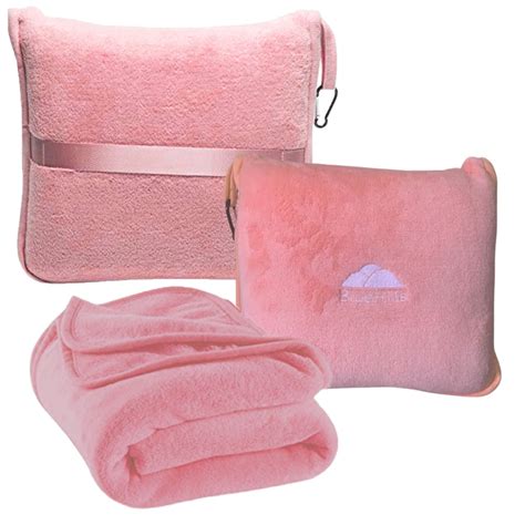 BlueHills Premium Soft Plush Travel Blanket Pillow Airplane - Light ...