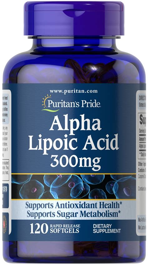 Puritan's Pride Alpha Lipoic Acid 300 mg - 120 Softgels 25077135783 | eBay