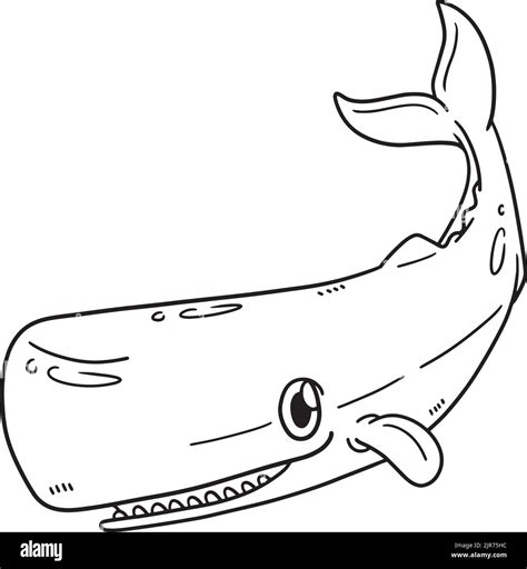 Sperm Whale Isolated Coloring Page for Kids Stock Vector Image & Art ...