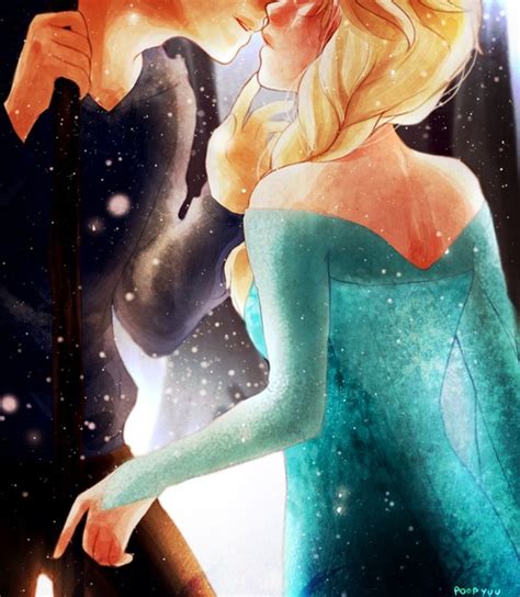 Kiss? - Elsa & Jack Frost Fan Art (36847927) - Fanpop