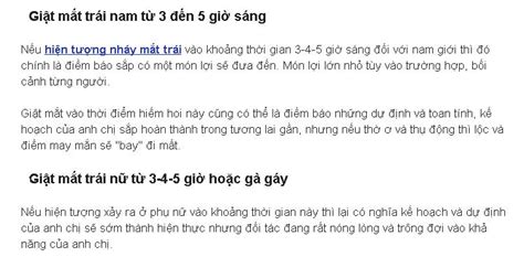 Điềm Báo Nháy Mắt Trái Theo Giờ - Giật Mắt Trái, Nháy Mắt Trái Là Bị ...