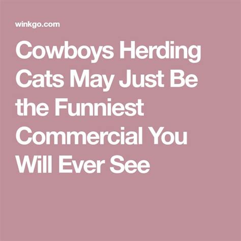 Cowboys Herding Cats Commercial Is Still One of My All-Time Favorites | Herding cats, Funny ...