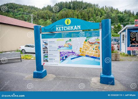 Ketchikan Street Tourist Map Editorial Stock Image - Image of colorful, july: 255028119