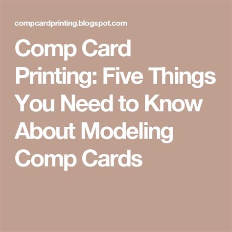 Comp Card Printing: Five Things You Need to Know About Modeling Comp ...