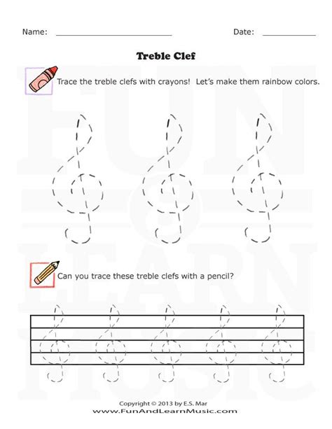 Treble Clef | Music theory worksheets, Music lessons for kids, Music worksheets