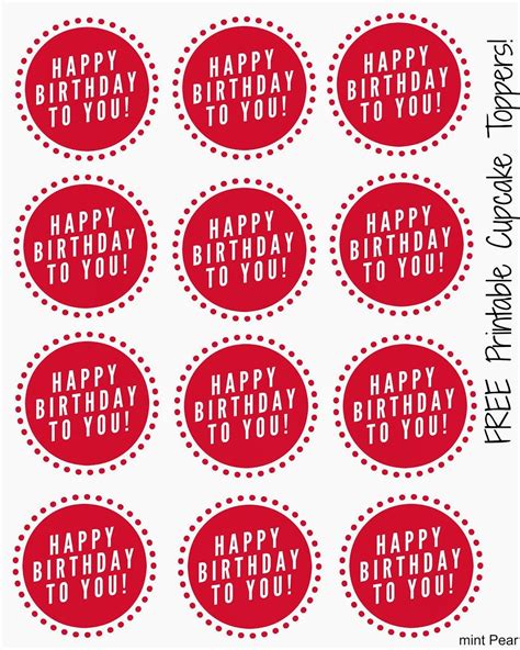 Free Printable Cupcake Toppers | Cupcake toppers printable, Cupcake toppers free, Birthday cake ...