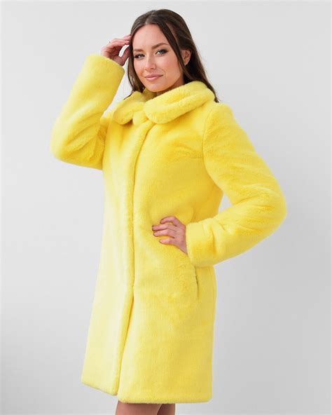 Yellow Faux Fur Coat | Yellow Fur Coat | Women's Faux Fur Coat "Make It ...