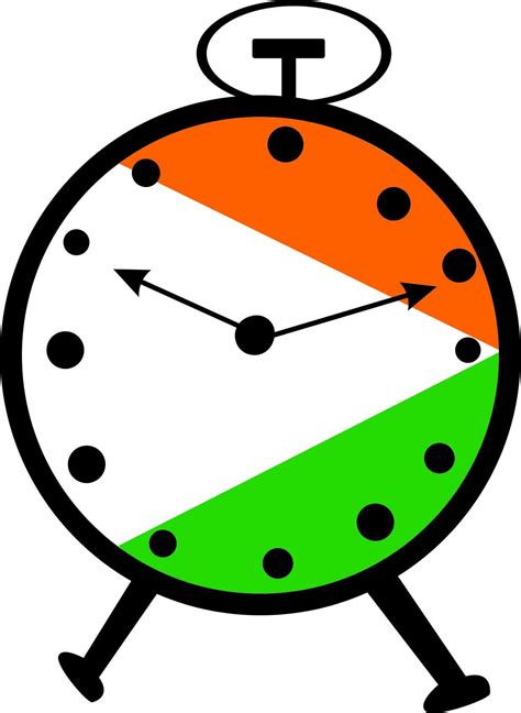 Orange and White Clock with Arrows