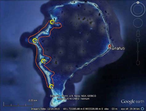 Funafuti Conservation Area Map. The area covered in red on west side of ...