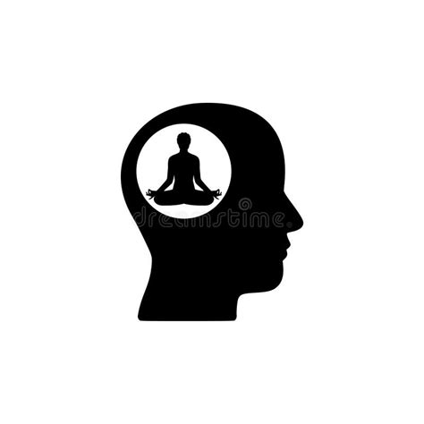 Meditation Icon Symbol. Peace of Mind Icon Isolated on White Background ...