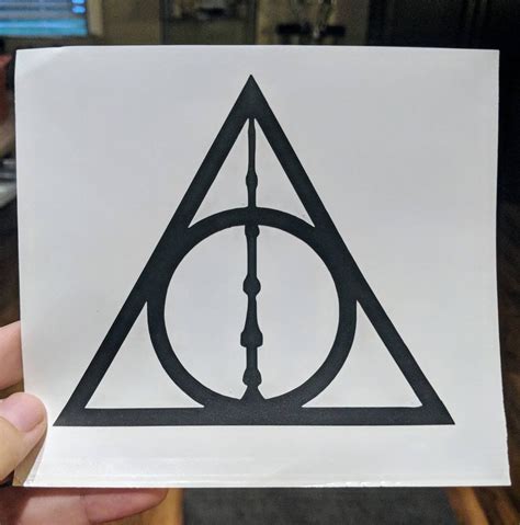 Harry Potter Inspired Deathly Hallows w/ Elder Wand Vinyl Decal for Car, Home, Laptop | Elder ...