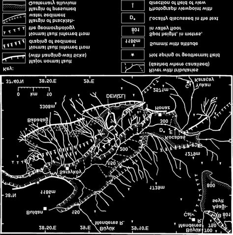 Map of the upper reaches of the Büyük Menderes river in the vicinity of... | Download Scientific ...