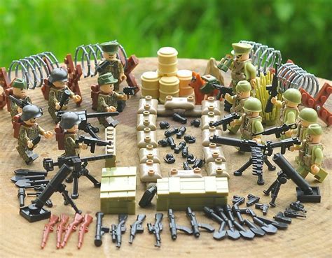 WW2 Normandy Landing American German Soliders Military set